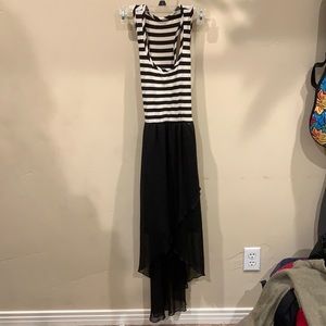 White and Black Striped Tank Dress